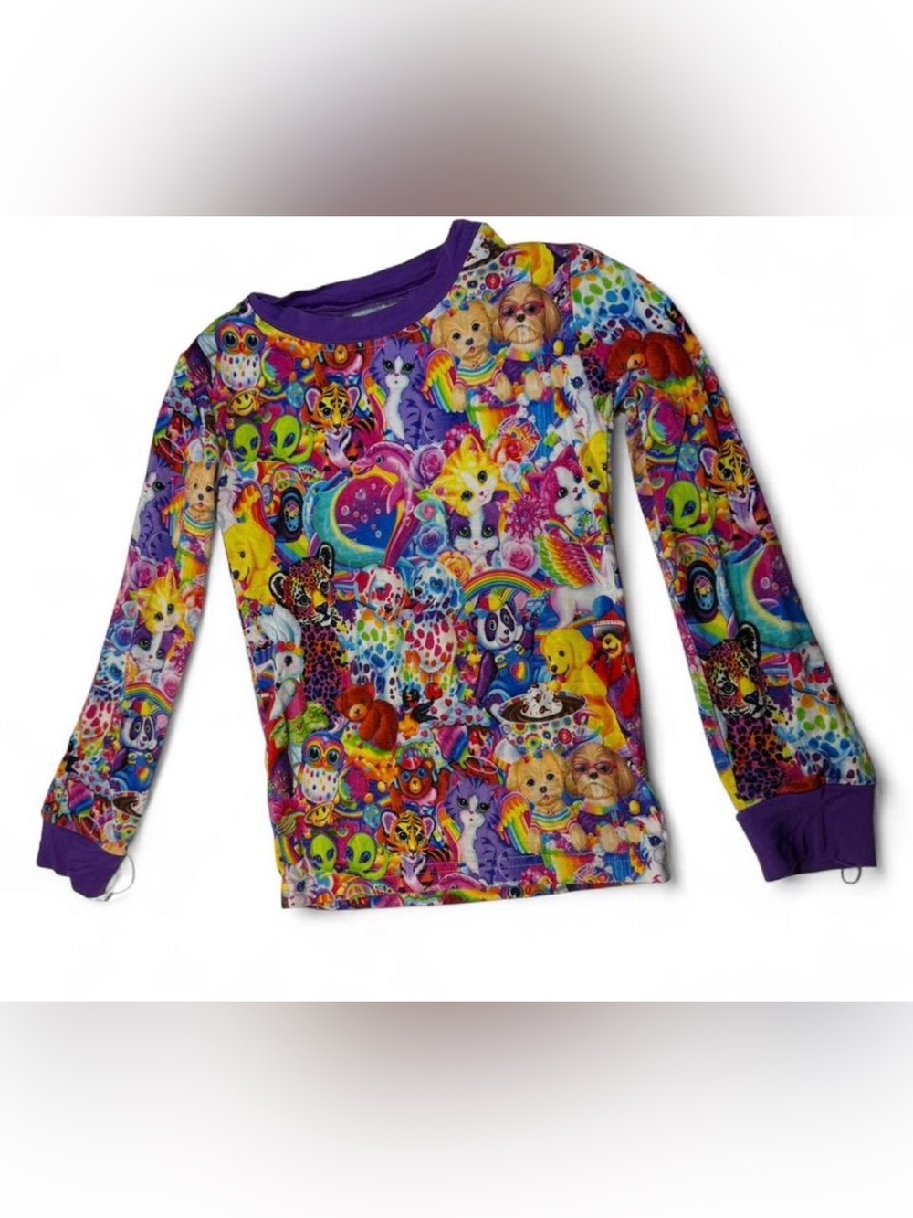 Lisa frank Kids Purple Multicolor Long Sleeve Graphic Top